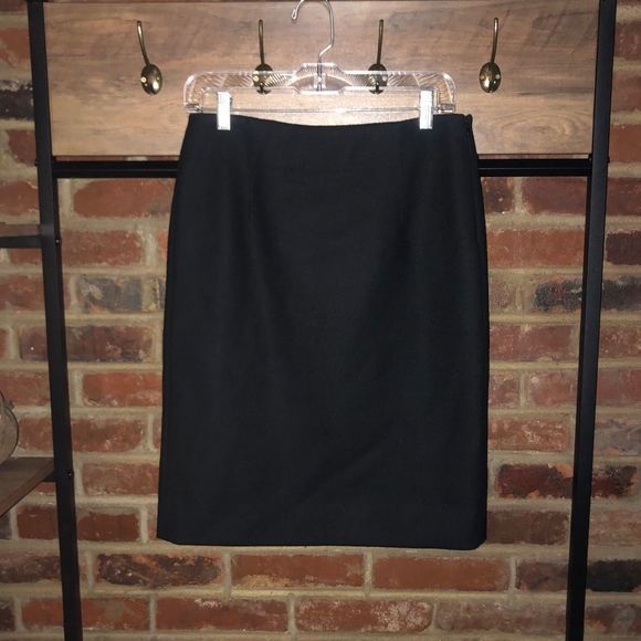 J Crew Black Wool Pencil Skirt - Sz 4